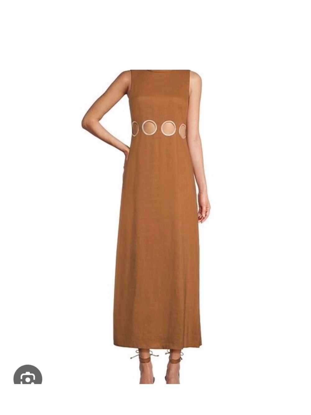 Antonio Melani x MG Style Sleeveless Midi Dress with Circular Cutout Waist